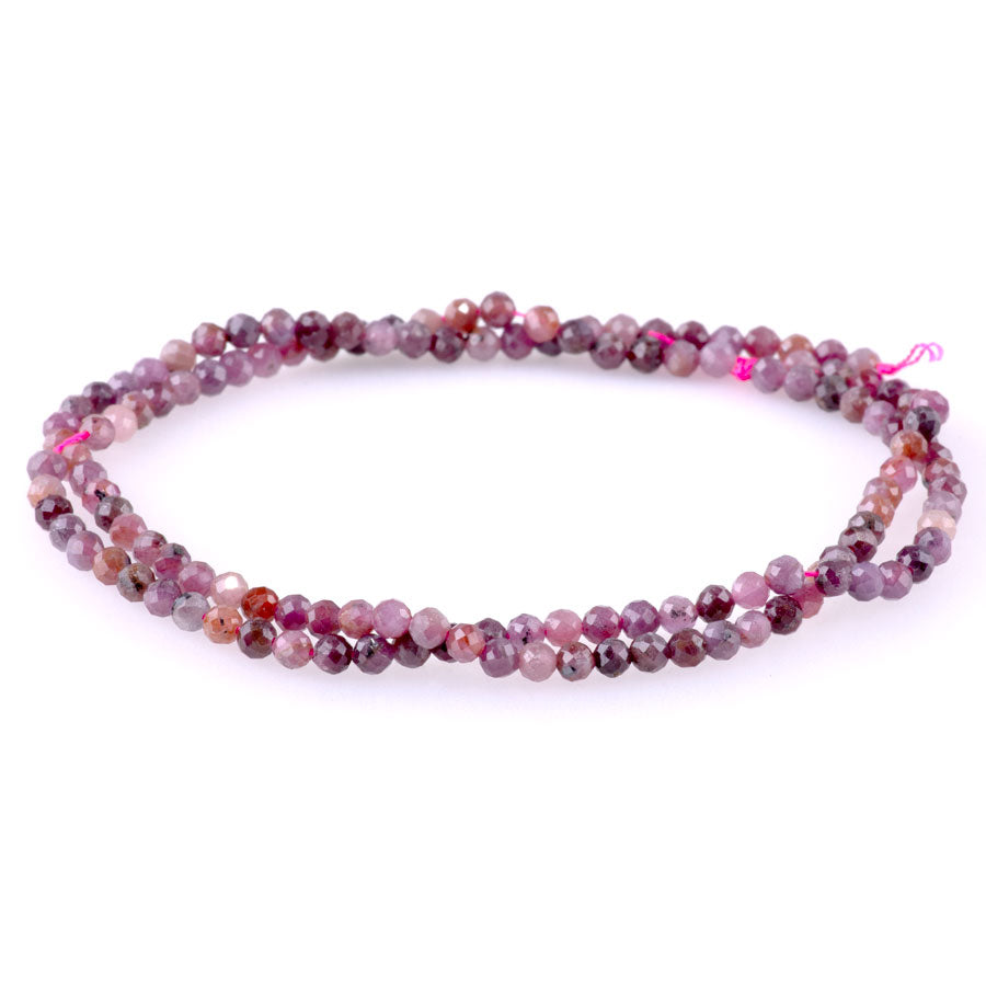 Ruby 3mm Round Faceted A Grade - 15-16 Inch