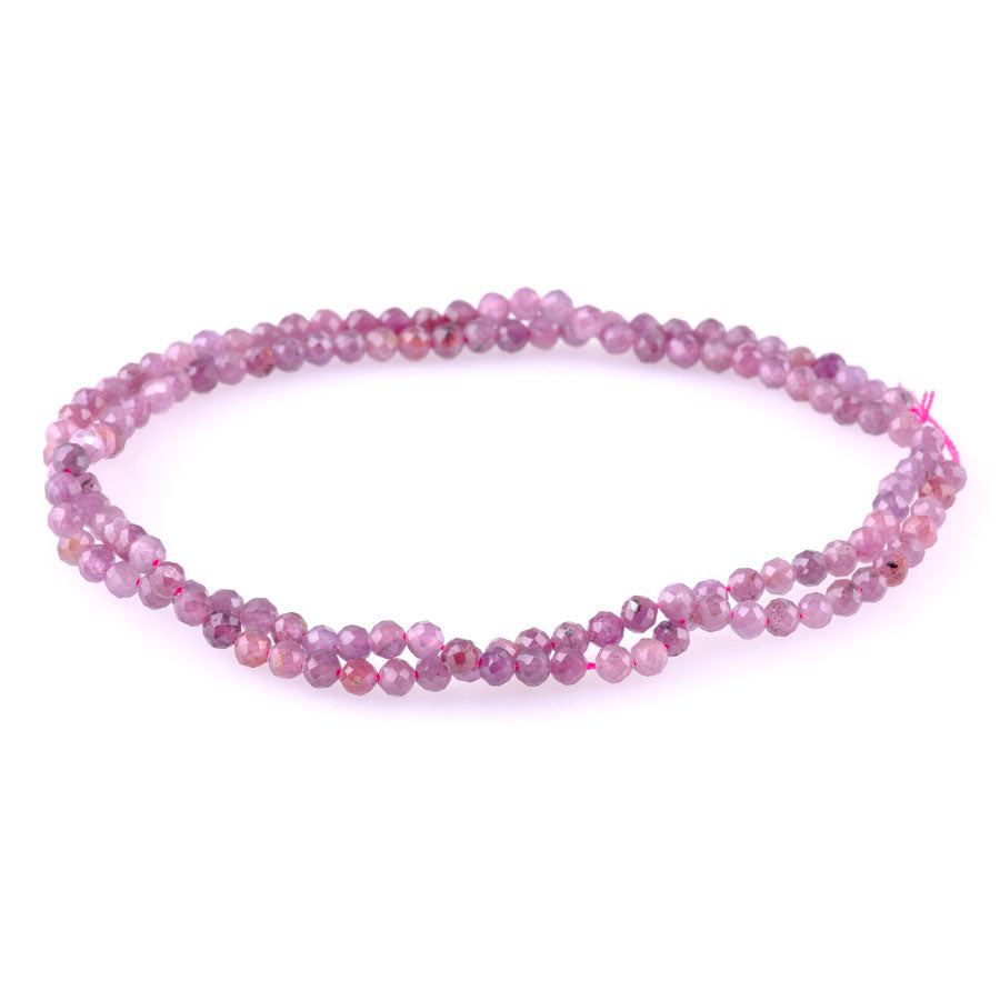 Ruby 3mm Round Faceted AAA Grade - 15-16 Inch