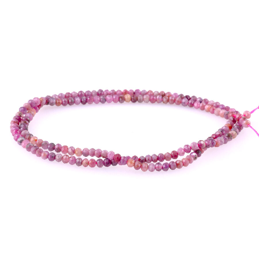 Ruby 3mm Faceted Rondelle A Grade - 15-16 Inch