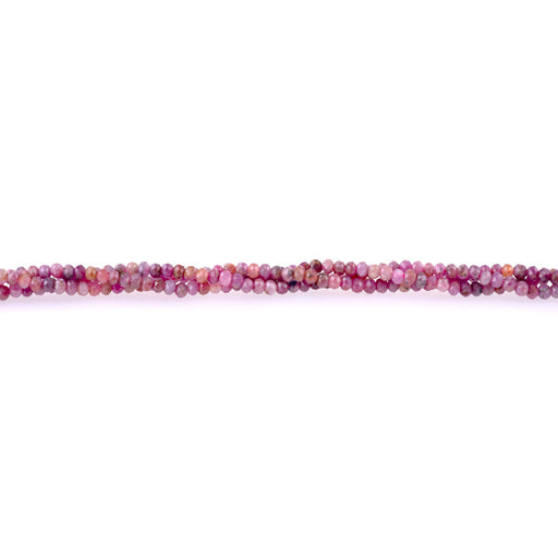 This is a Dakota Stones 3mm Ruby Gemstone strand with A grade faceted rondelle beads in 15-16 inch strand.