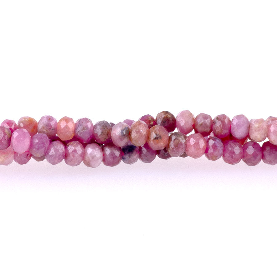 Ruby 3mm Faceted Rondelle A Grade - 15-16 Inch