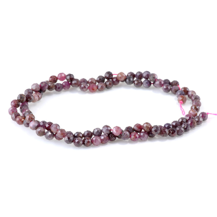 Ruby 4mm Faceted Round - 15-16 Inch