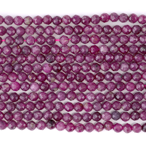 Ruby 4mm Faceted Round - 15-16 Inch