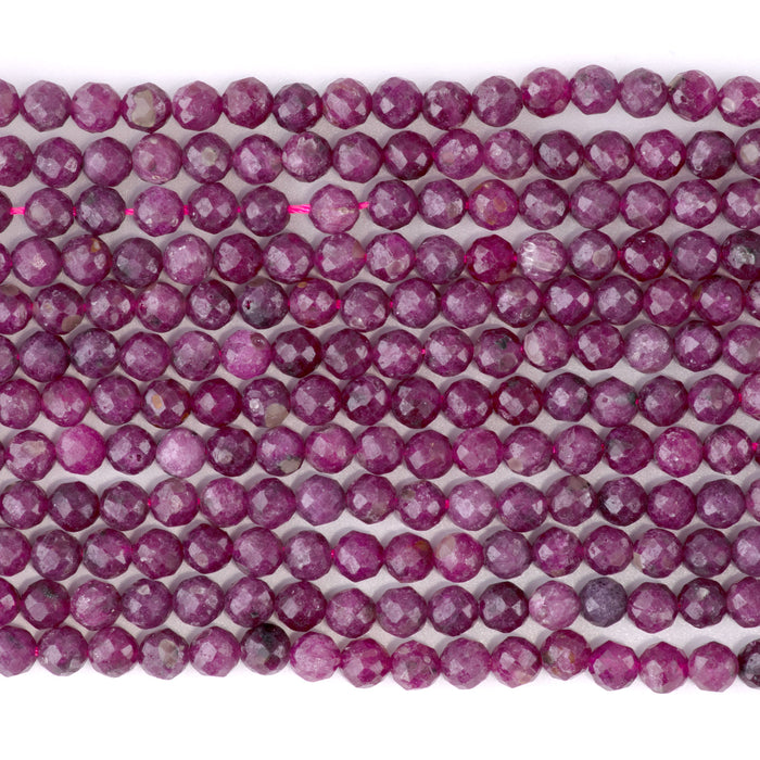 Ruby 4mm Faceted Round - 15-16 Inch