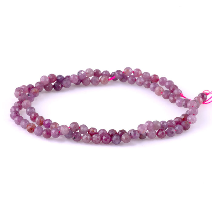 Ruby 4mm Microfaceted Round A Grade - 15-16 Inch