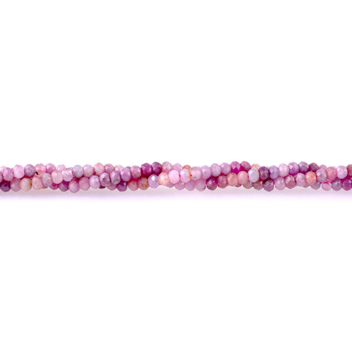 This is a Dakota Stones 4mm Ruby Gemstone strand with A grade faceted rondelle beads in 15-16 inch strand.