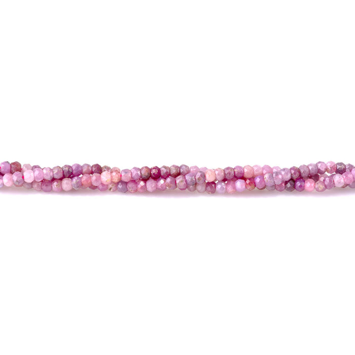 Ruby 4x3mm Faceted Rondelle AA Grade - 15-16 Inch