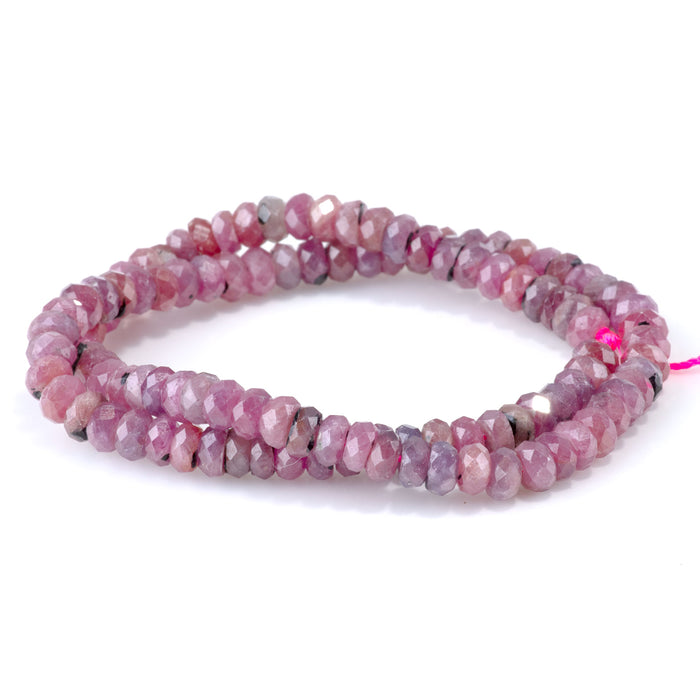 Ruby 4x6mm Faceted Rondelle Beads AA Grade - 15-16 Inch