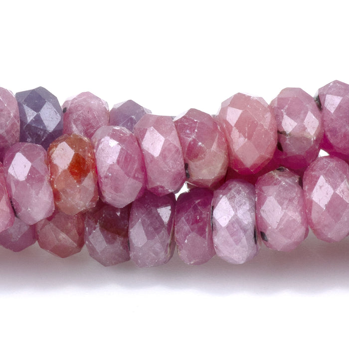 Ruby 4x6mm Faceted Rondelle Beads AA Grade - 15-16 Inch