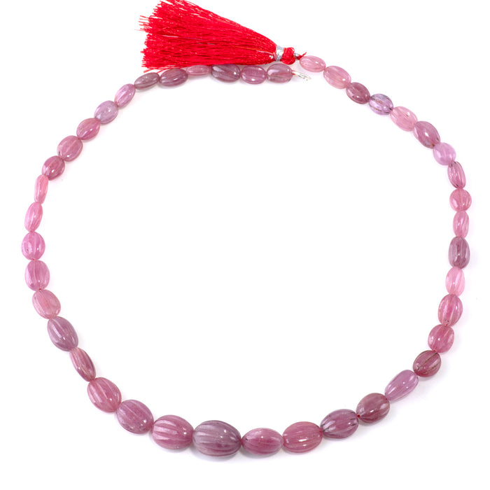 Ruby 6-16mm Graduated Carved Oval - 15-16 Inch