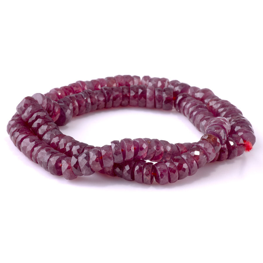 Ruby 7-8mm Tyre Faceted - 15-16 Inch