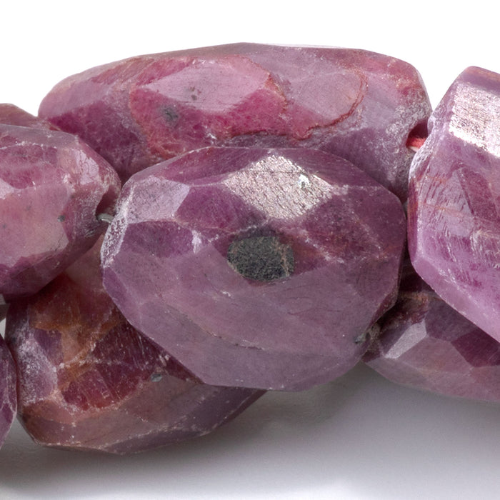 Ruby 9-15x15-22mm Dyed Faceted Irregular Nugget Beads - 7-8 Inch