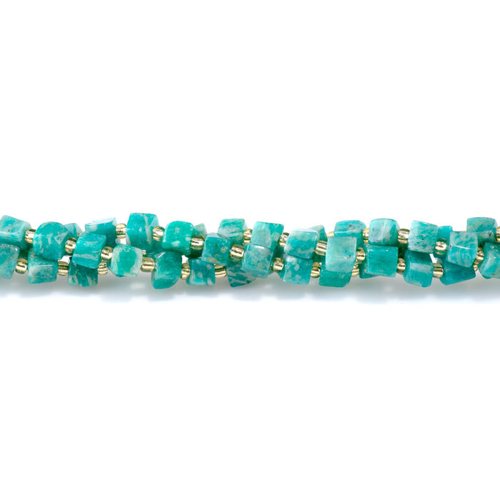 Russian Amazonite 4-5mm Irregular Cube - 15-16 Inch