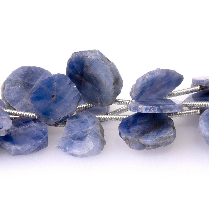 This is a Dakota Stones 10x12-13x15mm Sapphire Slice Gemstone strand with irregular beads in 8 inch strand.