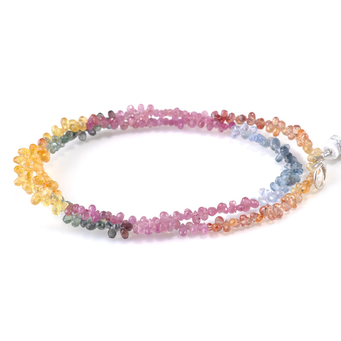 Multi Sapphire (Natural) 2-4mm Banded Faceted Drop - 15-16 Inch