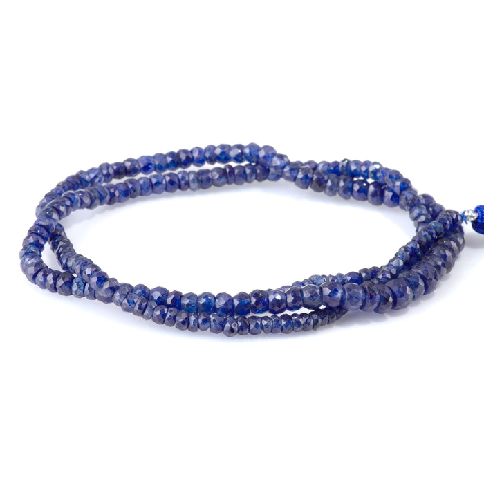 Sapphire 2x3-4x6mm Graduated Rondelle - 18 Inch