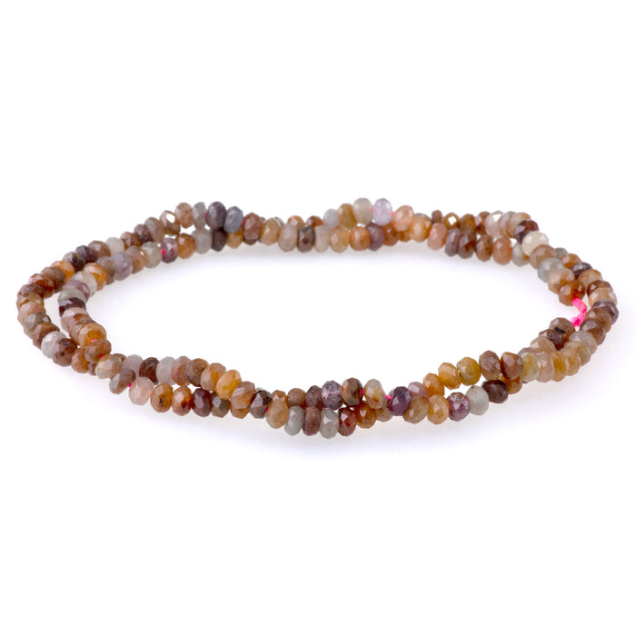 Mixed Sapphire 2x4mm Thin Faceted Rondelle - 15-16 Inch