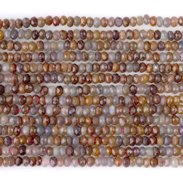 Mixed Sapphire 2x4mm Thin Faceted Rondelle - 15-16 Inch