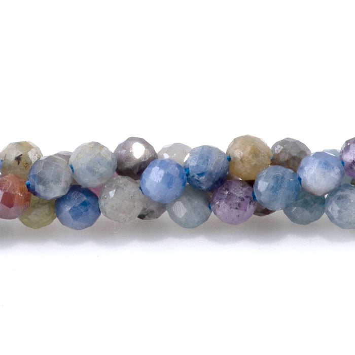 Multi Sapphire 3mm Faceted Round - 15-16 Inch