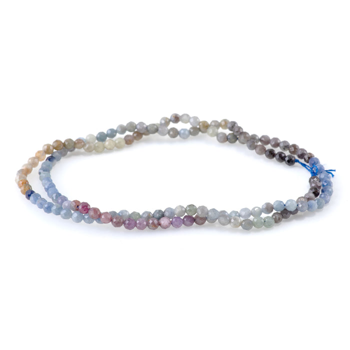 Multi Sapphire 3mm Banded Faceted Round A Grade - 15-16 Inch