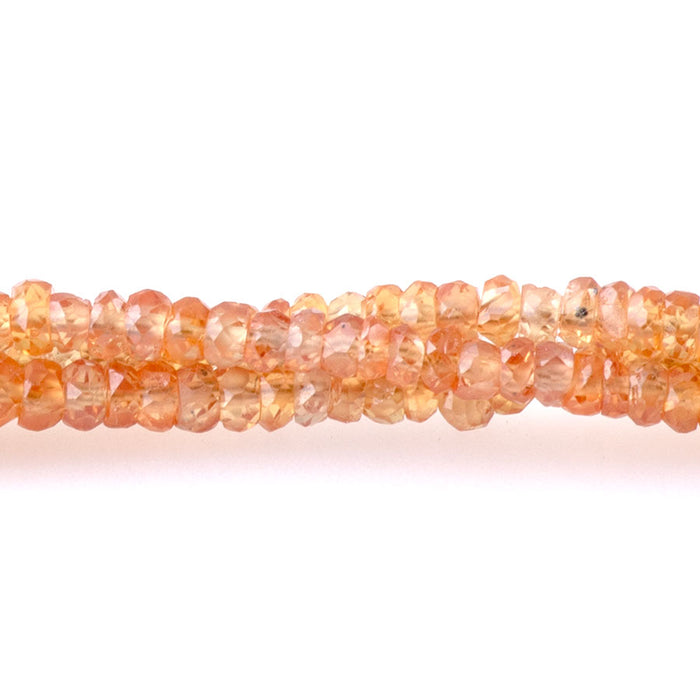 Dark Orange Sapphire 3x2mm Faceted Rondelle - 15-16 Inch