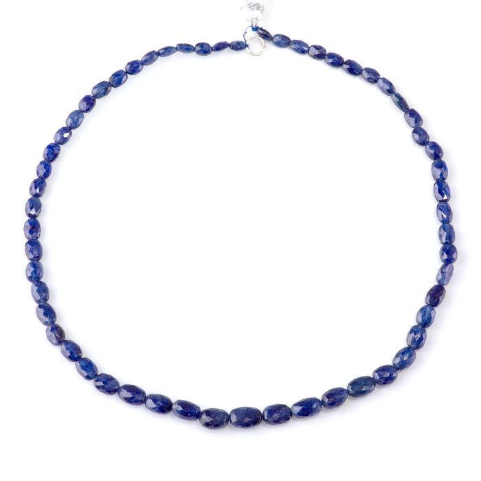 Sapphire 4-12mm Graduated Faceted Oval - 17 Inch