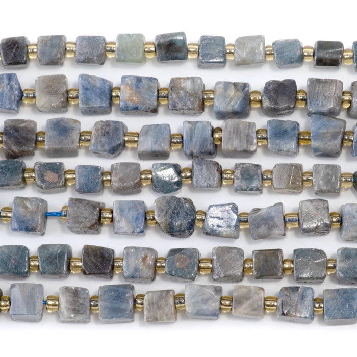 Sapphire 4-6mm Irrgular Cube - 15-16 Inch
