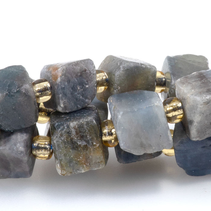 Sapphire 4-6mm Irrgular Cube - 15-16 Inch