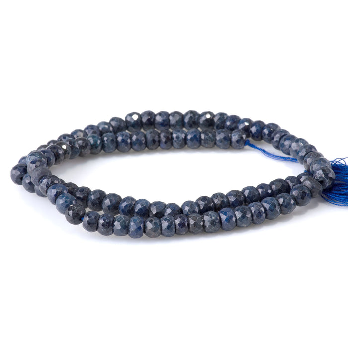 Sapphire 4-5x5-6mm Faceted Irregular Rondelle Beads - 15-16 Inch