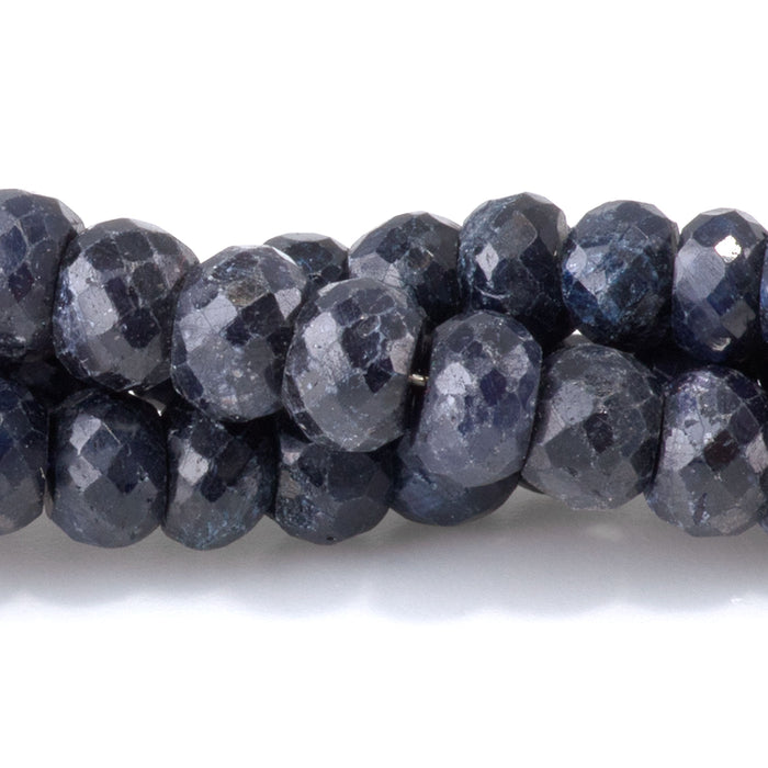 Sapphire 4-5x5-6mm Faceted Irregular Rondelle Beads - 15-16 Inch