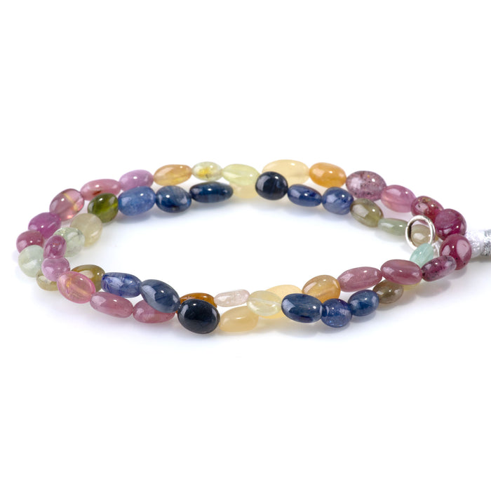 Multi Sapphire 5-10mm Graduated Oval - 15-16 Inch