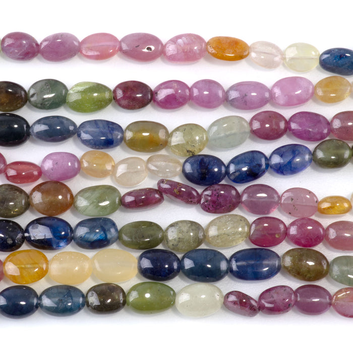 Multi Sapphire 5-10mm Graduated Oval - 15-16 Inch