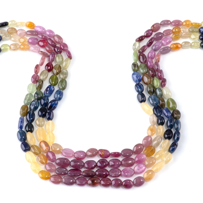 Multi Sapphire 5-10mm Graduated Oval - 15-16 Inch