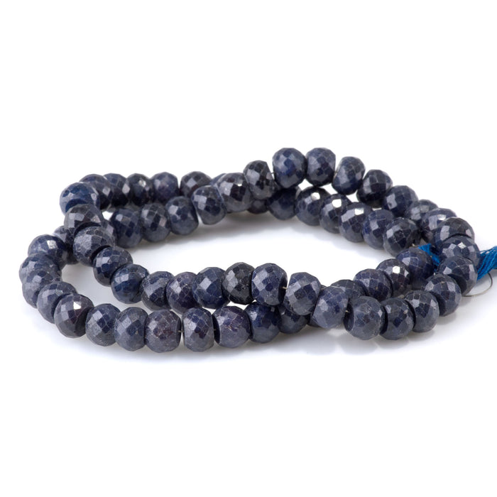 Sapphire 5x7-8mm Faceted Irregular Rondelle Beads - 15-16 Inch