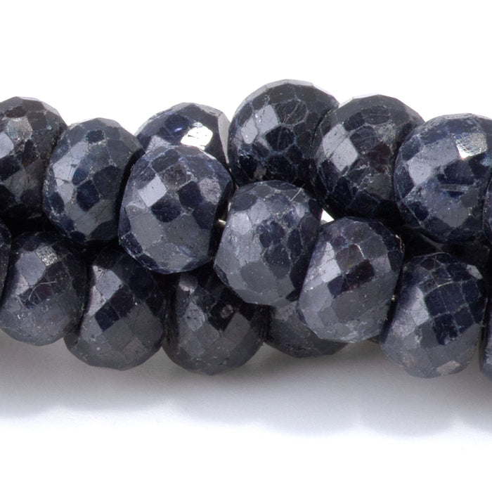 Sapphire 5x7-8mm Faceted Irregular Rondelle Beads - 15-16 Inch