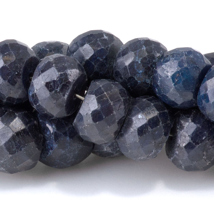 Sapphire 6-7x8-9mm Faceted Irregular Rondelle Beads - 15-16 Inch
