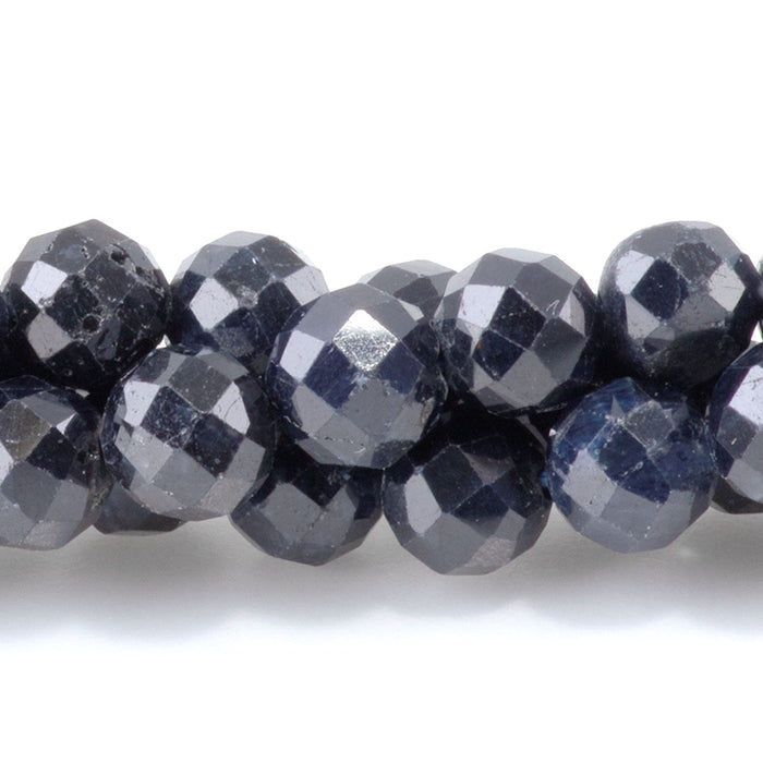 Sapphire 6mm Dark Blue Faceted Round A Grade - 15-16 Inch