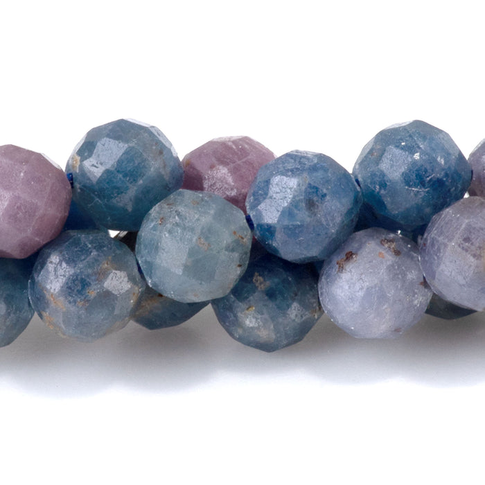 Purple Blue Sapphire 6mm Faceted Round Beads A Grade - 15-16 Inch