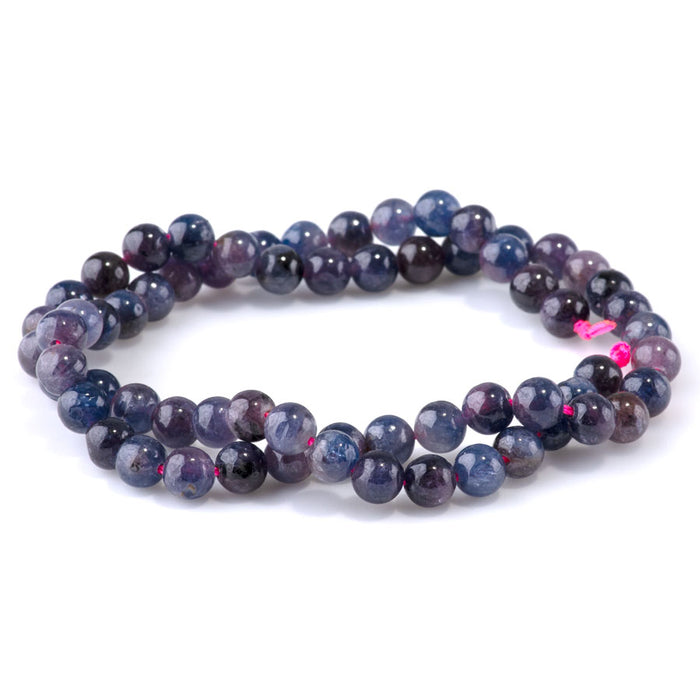 Sapphire 6mm Purple/Blue Round AA Grade - 15-16 Inch