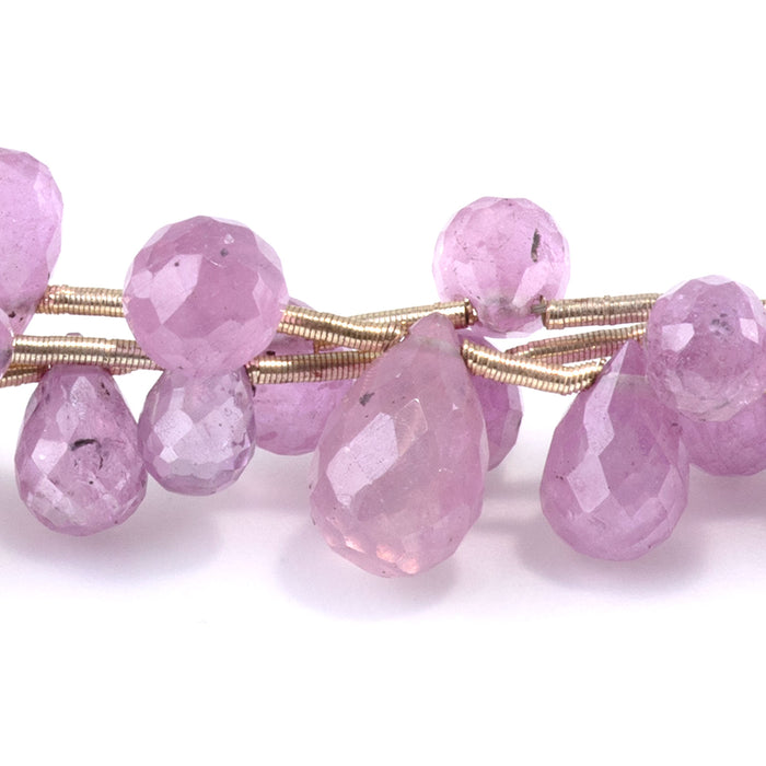 Pink Sapphire 6x10mm Graduated Drops - 8 Inch