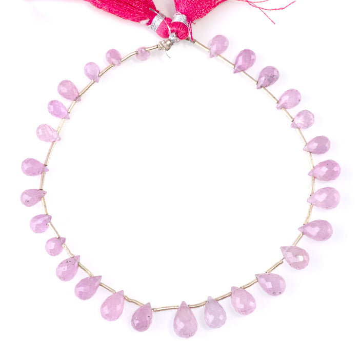 Pink Sapphire 6x10mm Graduated Drops - 8 Inch