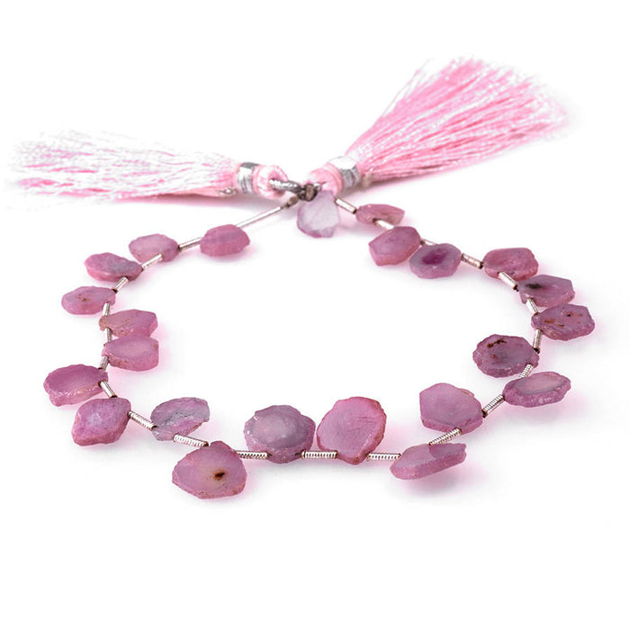 Pink Sapphire 7x9-12x15mm Top Drill Irregular Slice - 8 Inch