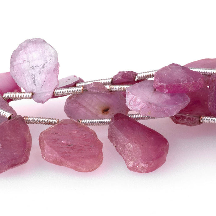 Pink Sapphire 7x9-12x15mm Top Drill Irregular Slice - 8 Inch