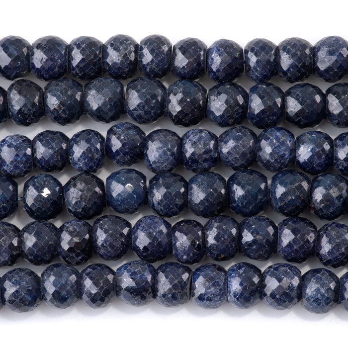 Sapphire 8-9x10-11mm Faceted Irregular Rondelle Beads - 15-16 Inch