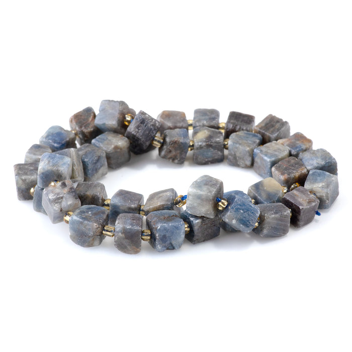 Sapphire 8-9mm Irregular Cube - 15-16 Inch
