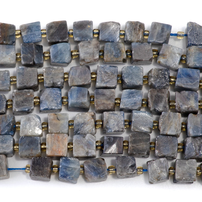 Sapphire 8-9mm Irregular Cube - 15-16 Inch