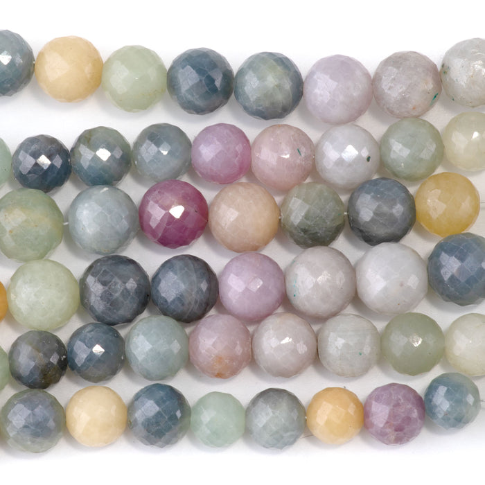 Multi Sapphire 8mm Faceted Round - 15-16 Inch