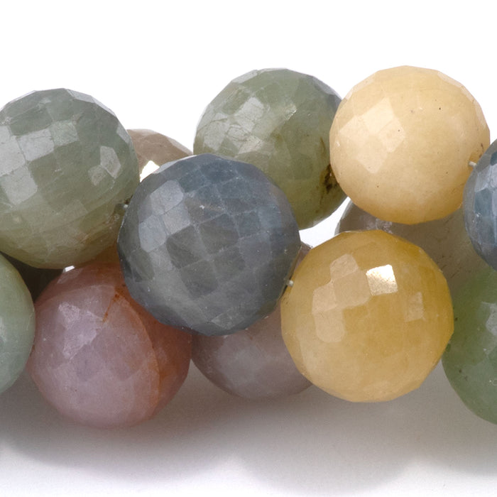Multi Sapphire 8mm Faceted Round - 15-16 Inch