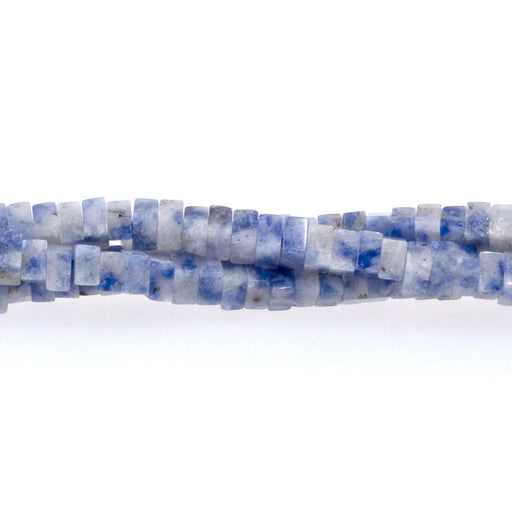 This is a Dakota Stones 1x2mm Snowflake Sodalite Gemstone strand with rondelle square beads in 15-16 inch strand.
