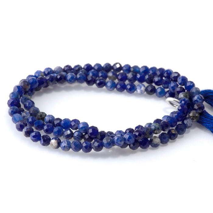 SPECIAL PRICE Sodalite 3mm Faceted Round - 15 Inch